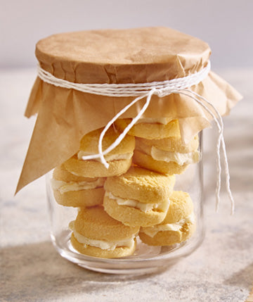 Delicious Kez's Kitchen Melting Moments Biscuits stored in a jar.